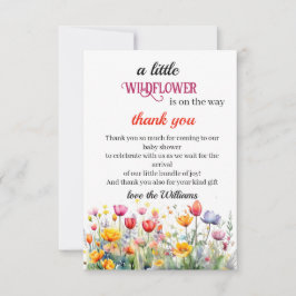 Tarjeta De Agradecimiento una pequeña bebé de flores silvestres