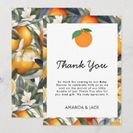 Tarjeta De Agradecimiento Una pequeña corbata está en camino de Citrus Baby 