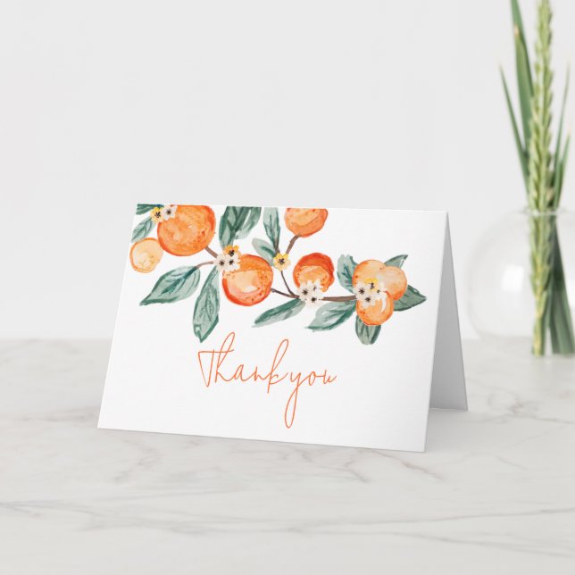 Tarjeta De Agradecimiento Una pequeña corbata está en camino Naranja (Anverso)