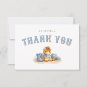 Tarjeta De Agradecimiento Una pequeña ducha de bebé vaquero gracias