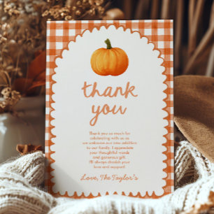 Tarjeta De Agradecimiento Una pequeña fiesta de baby shower otoñal naranja c