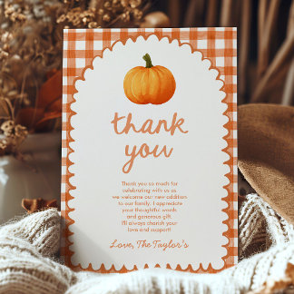 Tarjeta De Agradecimiento Una pequeña fiesta de baby shower otoñal naranja c