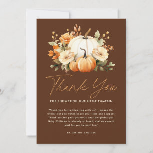 Tarjeta De Agradecimiento Una pequeña fiesta de bebé floral de otoño de cala