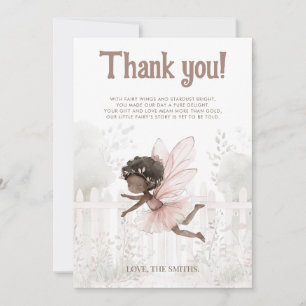 Tarjeta De Agradecimiento "Una pequeña hada en camino" Baby Shower
