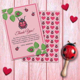 Tarjeta De Agradecimiento Una pequeña mariquita del amor está en camino