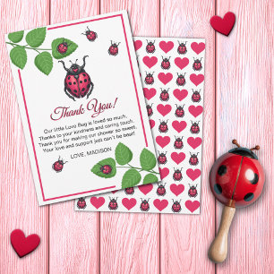Tarjeta De Agradecimiento Una pequeña mariquita del amor está en camino