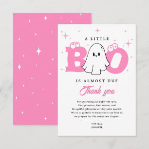 Tarjeta De Agradecimiento Una pequeña niña Boo adorable fantasma Baby Shower