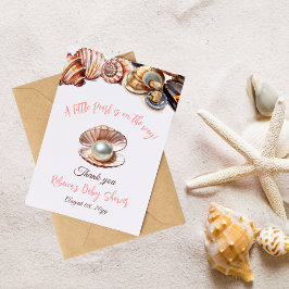 Tarjeta De Agradecimiento Una pequeña perla bajo el mar Chica Baby Shower