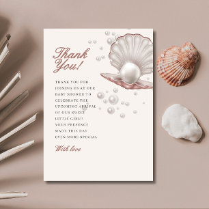 Tarjeta De Agradecimiento una pequeña perla bajo el mar, una pequeña ducha d
