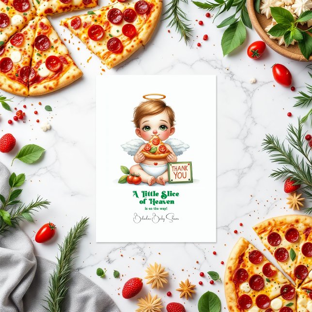 Tarjeta De Agradecimiento Una pequeña rebanada del cielo - Baby Shower (A Little Slice of Heaven - Baby Shower Thank You Card)