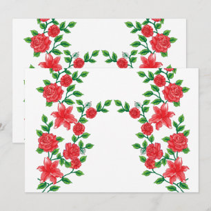 Tarjeta De Agradecimiento Una rosa roja con pétalos detallados, representada