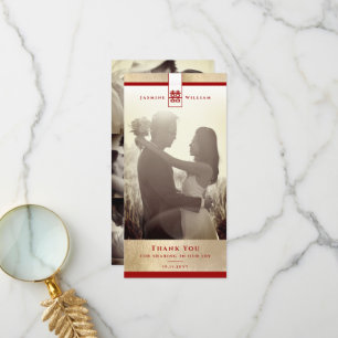 Tarjeta De Agradecimiento Una simple y doble felicidad Boda chino foto