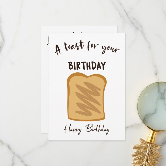 Tarjeta De Agradecimiento Una Tostada Para Tu Cumpleaños (Anverso/Reverso In Situ)