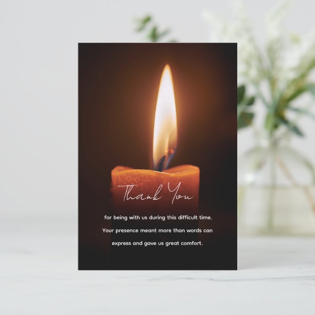 Tarjeta De Agradecimiento Una vela en la oscuridad (Anverso de pie)