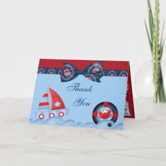 Tarjeta De Agradecimiento Una vida marina Baby Shower de los muchachos