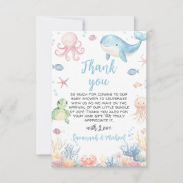 Tarjeta De Agradecimiento Under the Sea Baby Shower