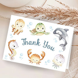 Tarjeta De Agradecimiento Under The Sea Baby Shower Folded Thank You Card