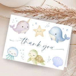 Tarjeta De Agradecimiento Under The Sea Baby Shower Ocean Thank You Card