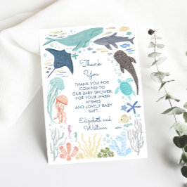 Tarjeta De Agradecimiento Under the Sea Boy Baby Shower