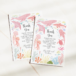 Tarjeta De Agradecimiento Under the Sea Chica Baby Shower