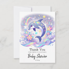 Tarjeta De Agradecimiento Under the Sea Dolphin Baby Shower