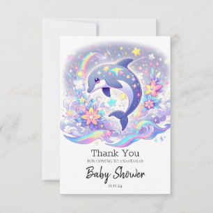 Tarjeta De Agradecimiento Under the Sea Dolphin Baby Shower