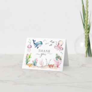 Tarjeta De Agradecimiento Under the Sea Ocean Animals Baby Shower