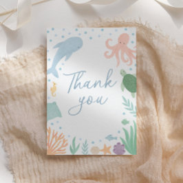 Tarjeta De Agradecimiento Under the Sea Ocean Animals Baby Shower