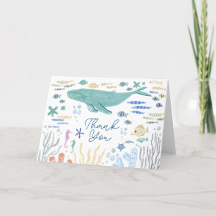 Tarjeta De Agradecimiento Under the Sea Whale Gracias