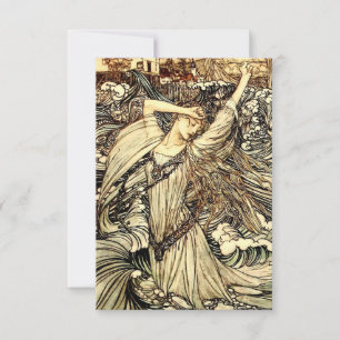 Tarjeta De Agradecimiento “Undine en las olas” de Arthur Rackham