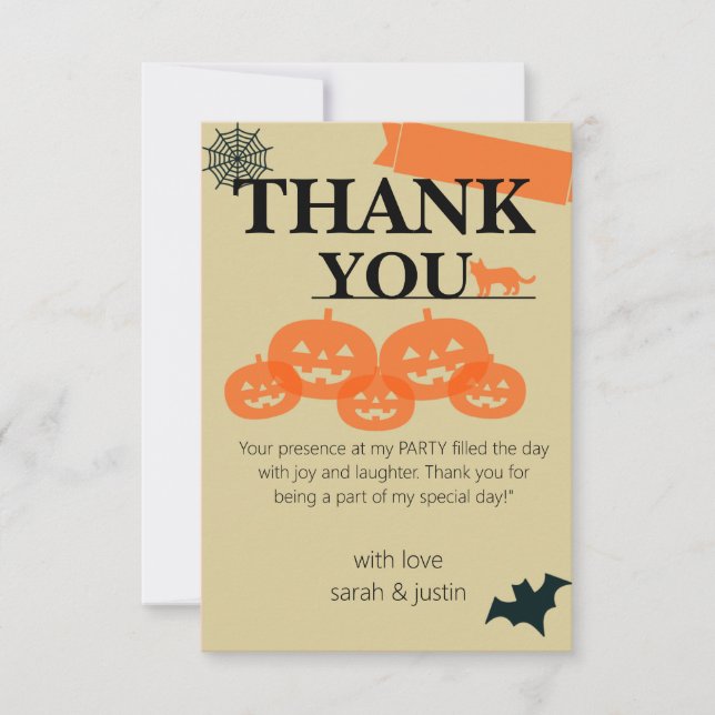 Tarjeta De Agradecimiento ¡Únete a nosotros para una Spooktacular Bash de Ha (Anverso)