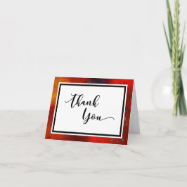 Tarjeta de agradecimiento única, artsy roja, 2