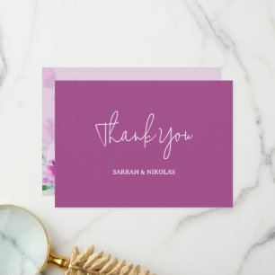 Tarjeta De Agradecimiento Unicidad De Flores De Arte De Acuarela Violeta