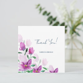 Tarjeta De Agradecimiento Unicidad de las flores de arte en acuarela violeta