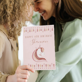 Tarjeta De Agradecimiento Unicorn Birthday Card