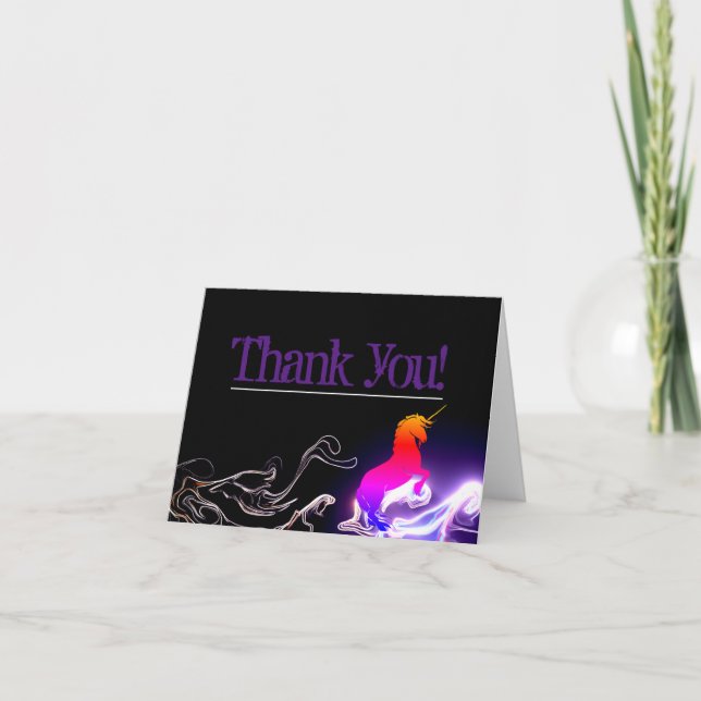 Tarjeta De Agradecimiento Unicorn Gracias (Anverso)