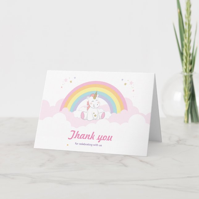 Tarjeta De Agradecimiento Unicornio (Anverso)