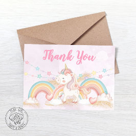 Tarjeta De Agradecimiento Unicornio Mágico