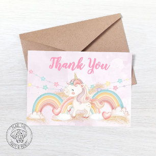 Tarjeta De Agradecimiento Unicornio Mágico