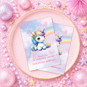 Tarjeta De Agradecimiento Unicornio Mágico Día de Colorido Fantasía Gracias