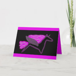 Tarjeta De Agradecimiento Unicornio Pegasus negro brillante