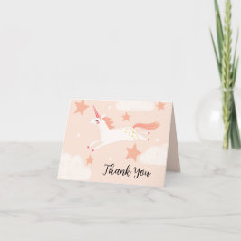 Tarjeta De Agradecimiento Unicornio y estrellas