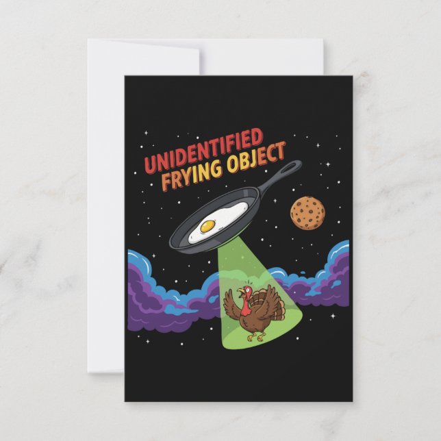Tarjeta De Agradecimiento  Unidentified Frying Object Funny UFO Turkey Abduc (Anverso)