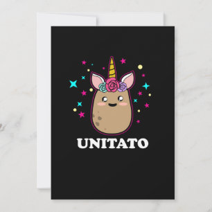 Tarjeta De Agradecimiento Unitato Unicorn Patata Cuta Graciosas Fries Vegeta