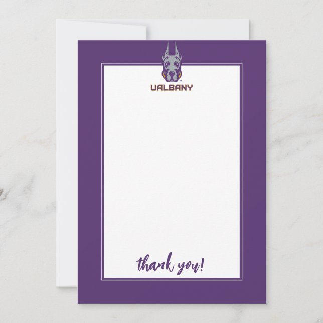 Tarjeta De Agradecimiento Universidad de Albany Great Danes (Anverso)