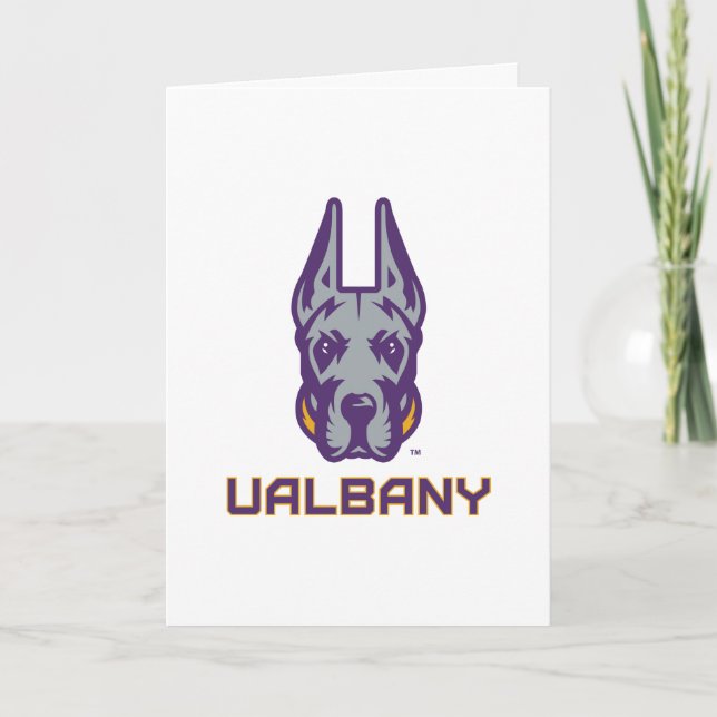 Tarjeta De Agradecimiento Universidad de Albany Great Danes (Anverso)