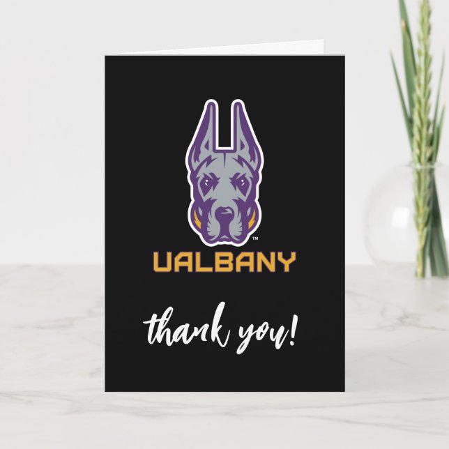 Tarjeta De Agradecimiento Universidad de Albany Great Danes (Anverso)