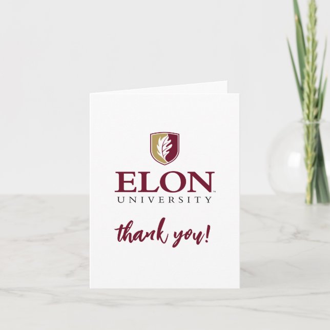 Tarjeta De Agradecimiento Universidad Elon | Gracias (Anverso)