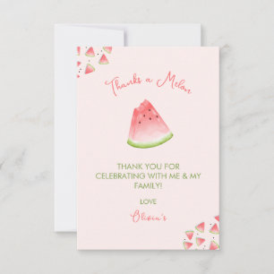 Tarjeta De Agradecimiento Uno en Melón Cumpleaños