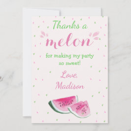Tarjeta De Agradecimiento Uno En Un Melón De Melón Cute Primer Cumpleaños
